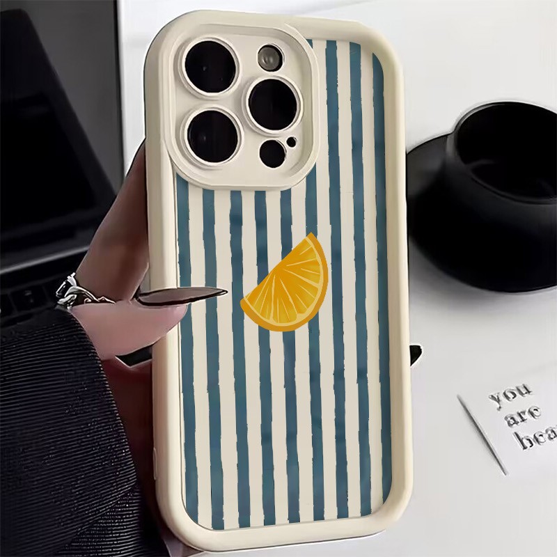 Phone Cases Xr Iphone - 줄무늬 레몬 슬라이스 패턴 아이폰 17
