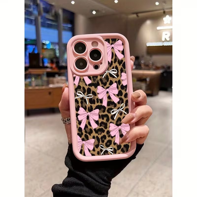 Phone Cases Xr Iphone - 레오파드 프린트 리본 폰 케이스 (아이폰