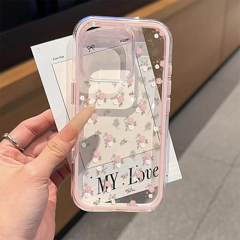 그린 리프 핑크 꽃 2in1 투명 소프트 TPU 폰 케 - Phone Cases Xr Iphone 리뷰 및 가격