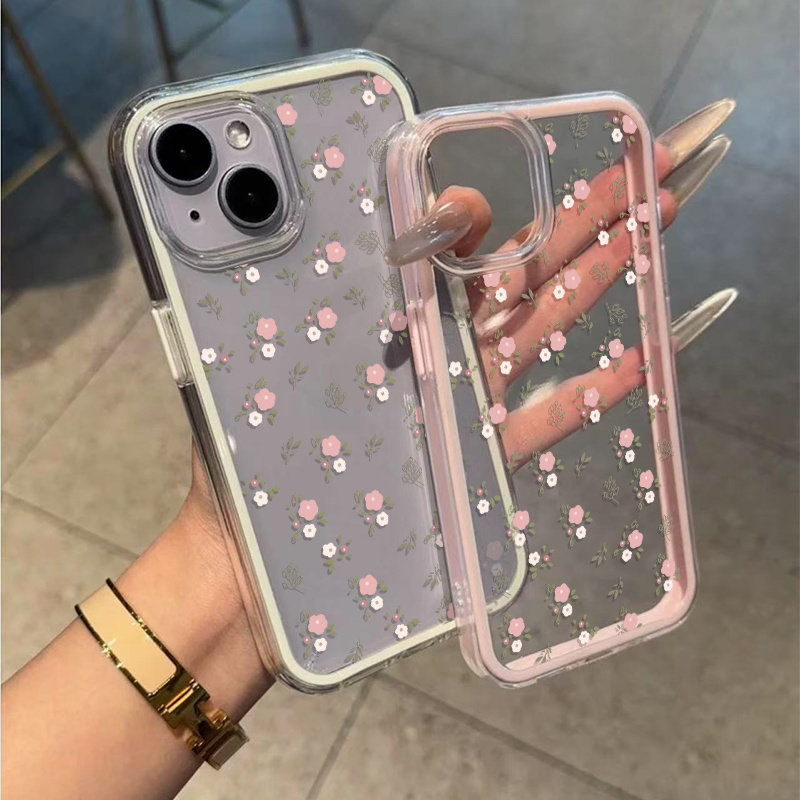 그린 리프 핑크 꽃 2in1 투명 소프트 TPU 폰 케 - Phone Cases Xr Iphone 리뷰 및 가격