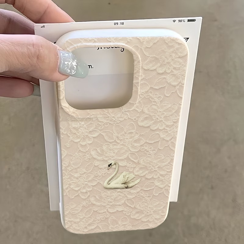 레이스 스완 패턴 리치 텍스처 폰 케이스 (아이폰 17 - Phone Cases Iphone 13 리뷰 및 가격