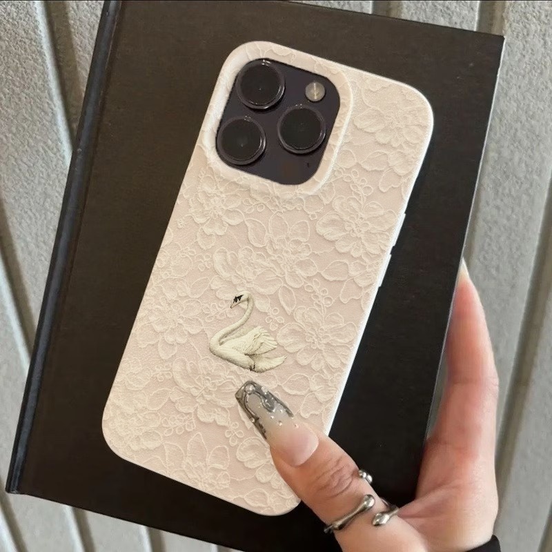 레이스 스완 패턴 리치 텍스처 폰 케이스 (아이폰 17 - Phone Cases Iphone 13 리뷰 및 가격