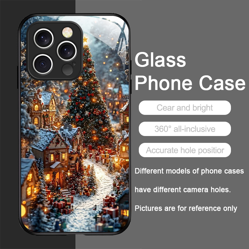 크리스마스 트리 선물 눈 덮인 마을 풍경 창의적인 아이 - Phone Cases Iphone 13 리뷰 및 가격